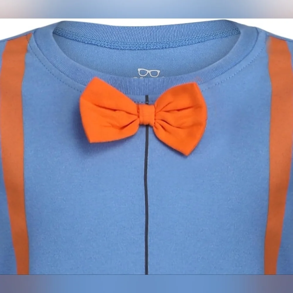 Blippi Blue and Orange Baby Bow Tie T-Shirt